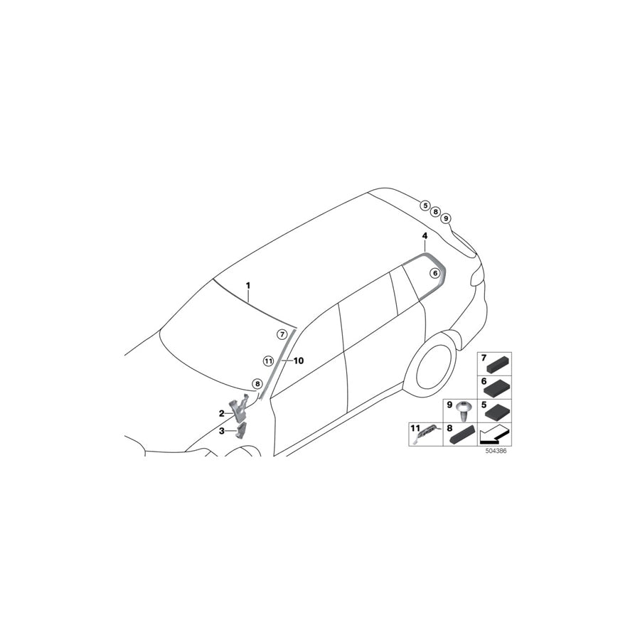 Genuine BMW 51377444123 G07 Finisher, Side Window, Rear Left ALU MATT (Inc. X7 50iX, X7 30dX & X7 M50dX) | ML Performance EU Car Parts