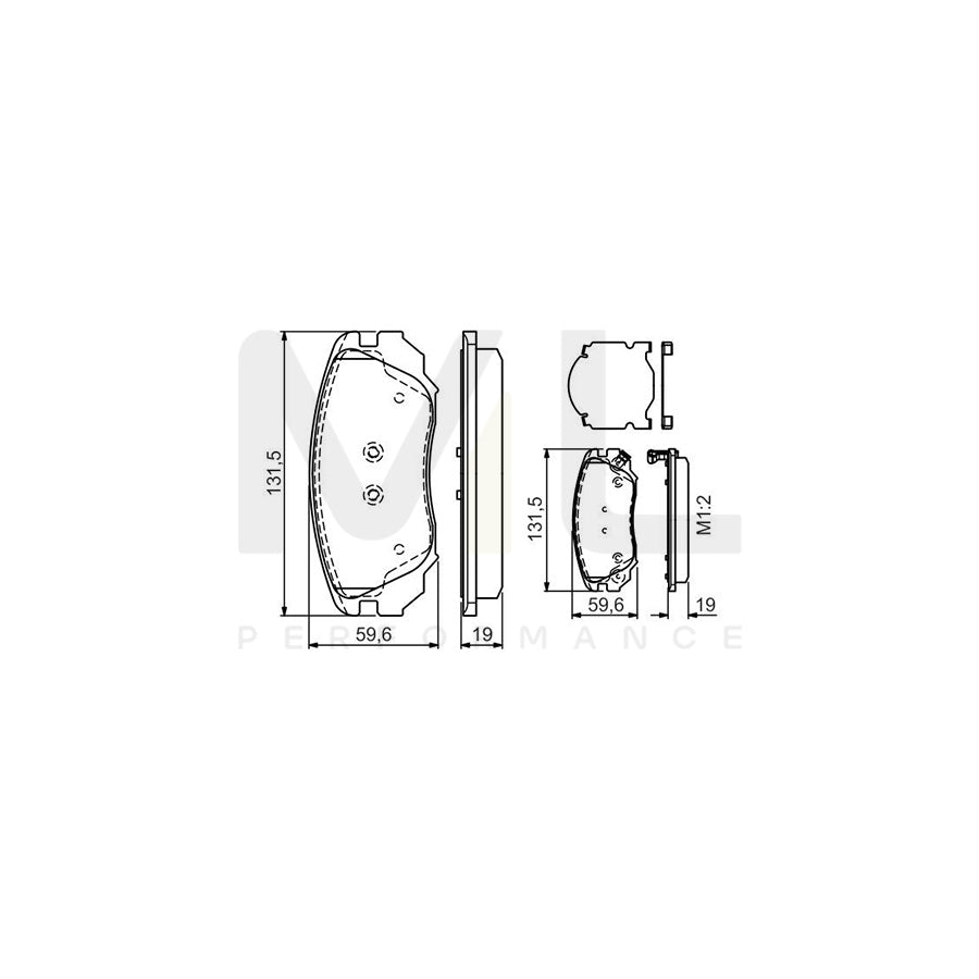 Bosch 0986Tb3168 Brake Pad Set With Acoustic Wear Warning, With Integrated Wear Warning Contact | ML Performance Car Parts