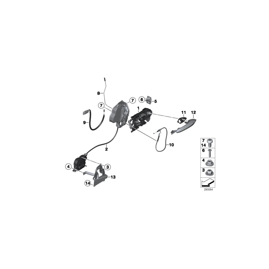 Genuine BMW 51217312867 F06 F06 Carrier With Catch, Coded Left (Inc. 650iX, 650iX 4.4 & M6) | ML Performance EU Car Parts