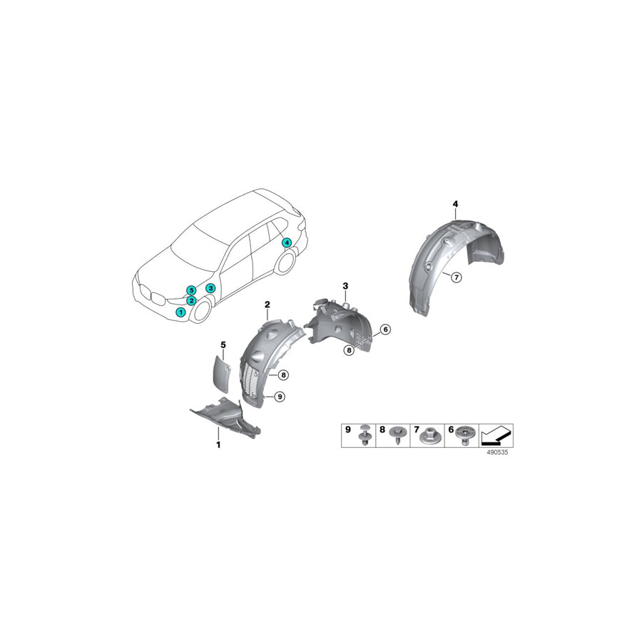 Genuine BMW 51118092242 G06 Cover, Wheell Housing, Bottom Right (Inc. X6 30iX, X6 40i & X6 M50iX) | ML Performance EU Car Parts