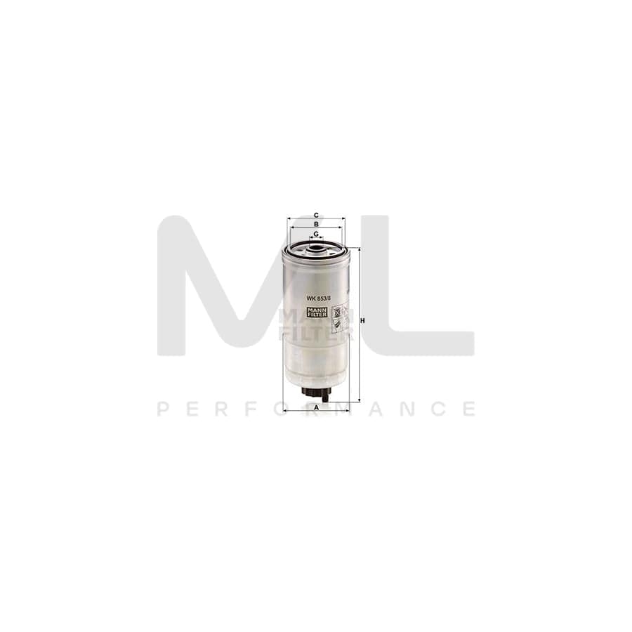 MANN-FILTER WK 853/8 Fuel filter Spin-on Filter | ML Performance Car Parts