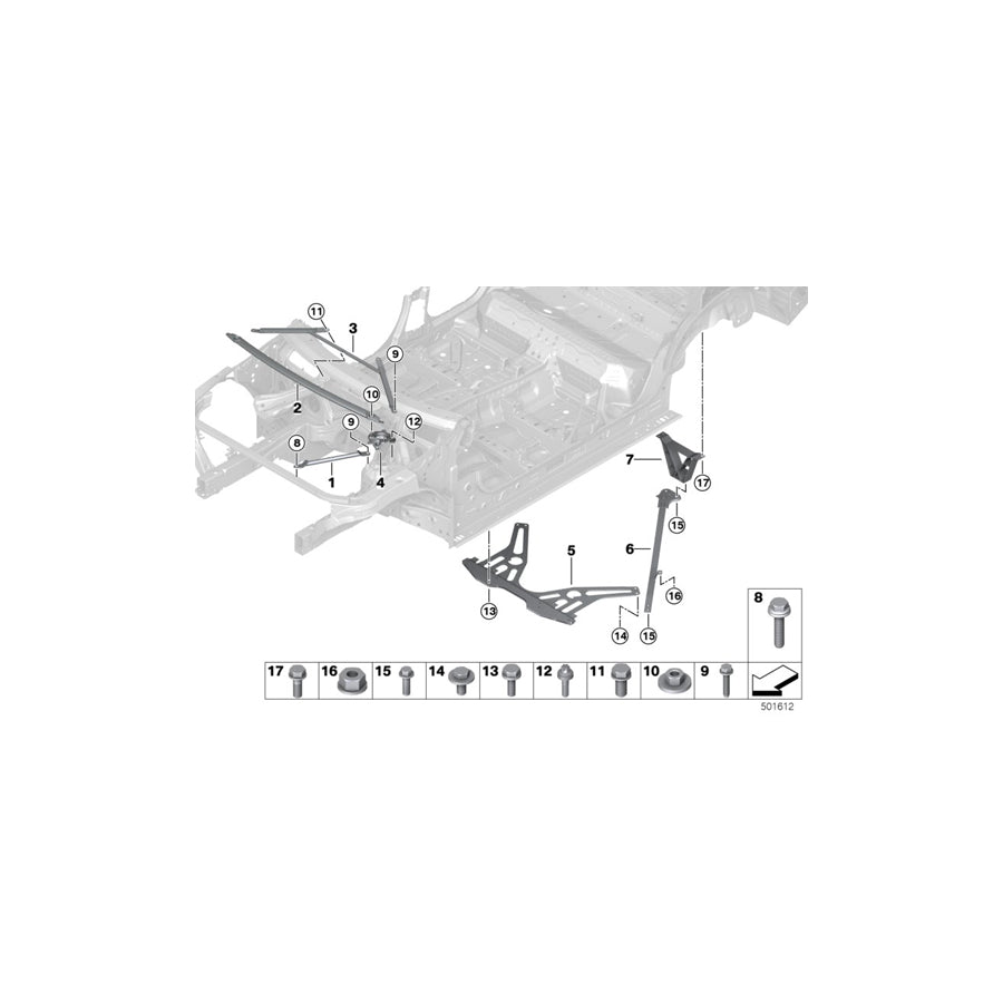 Genuine BMW 51618075316 M M Strut Brace (Inc. X3 M & X4 M) | ML Performance EU Car Parts