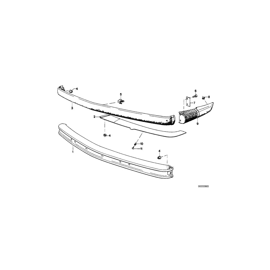 Genuine BMW 51111880444 E12 Bumper Front Right (Inc.  & 528i) | ML Performance EU Car Parts