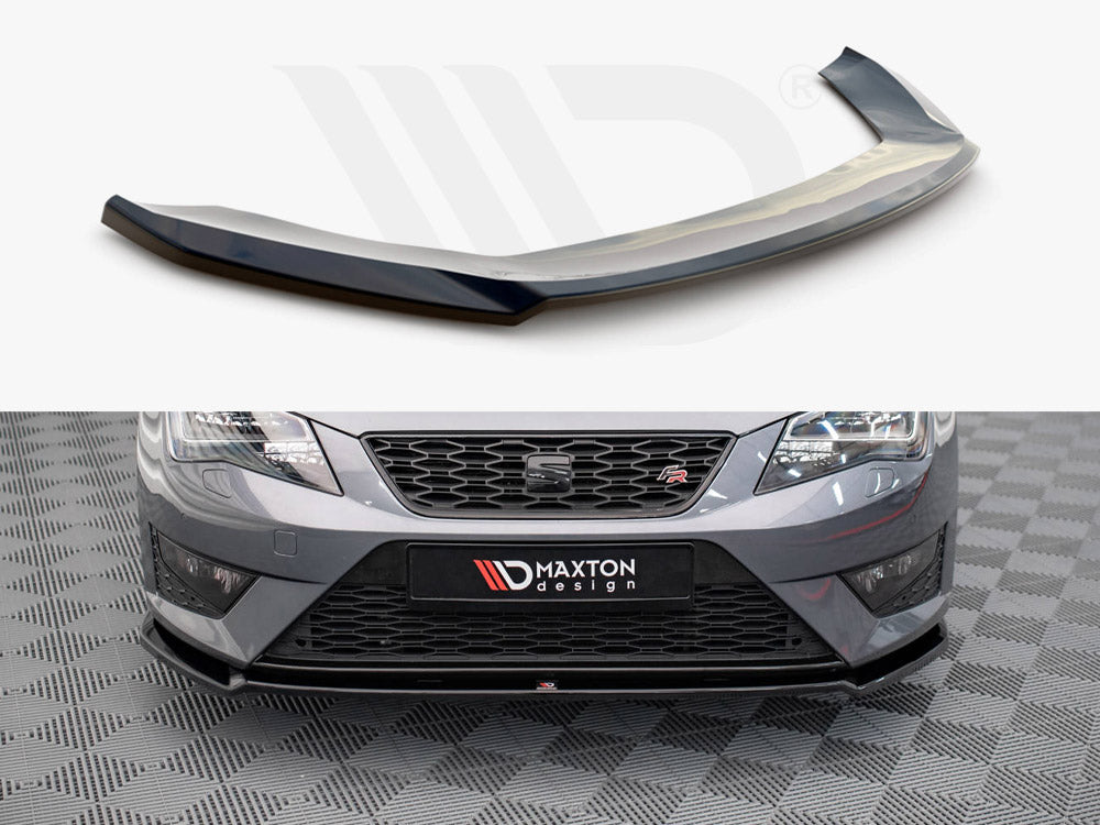 Maxton Design SE-LE-3-FR-ST-FD2T Front Splitter V.2 Seat Leon Fr / Cupra MK3 (2012-2016) | ML Performance UK Car Parts