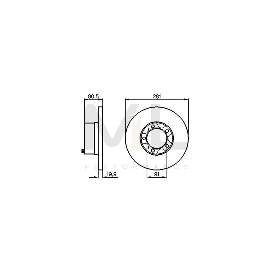 BOSCH 0 986 478 138 Brake Disc for VW LT Solid, Oiled | ML Performance Car Parts