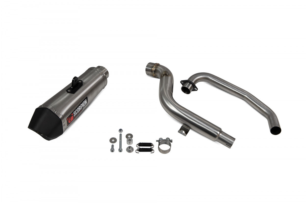 Scorpion RHA182SYSSEO Honda CB125 F Serket Taper Full System - Brushed Stainless Steel Sleeve | ML Performance EU EU