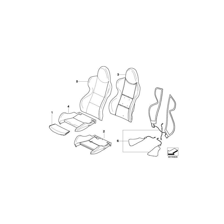 Genuine BMW 52108040454 E85 E86 Seat Cover Leather Right SCHWARZ (Inc.  & Z4 M3.2) | ML Performance EU Car Parts