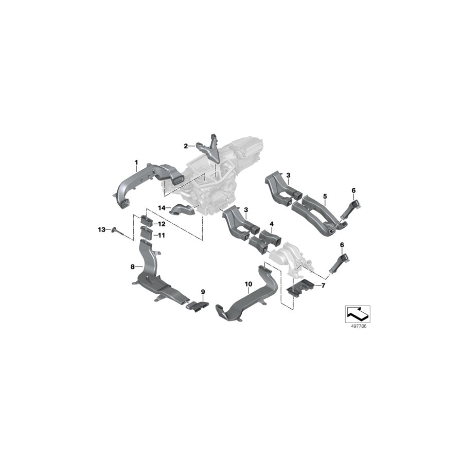 Genuine BMW 64226805031 G07 G05 G06 Cold-Air Duct, Passenger'S Side (Inc. X7 40iX, X5 25dX & X5 45eX) | ML Performance EU Car Parts