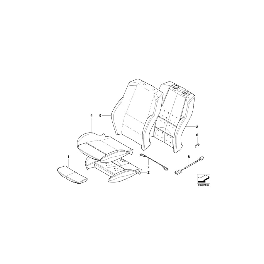 Genuine BMW 52103412153 E83 E83 Seat Cover Leather TERRACOTTA (Inc. X3 3.0i, X3 3.0d & X3 2.0d) | ML Performance EU Car Parts