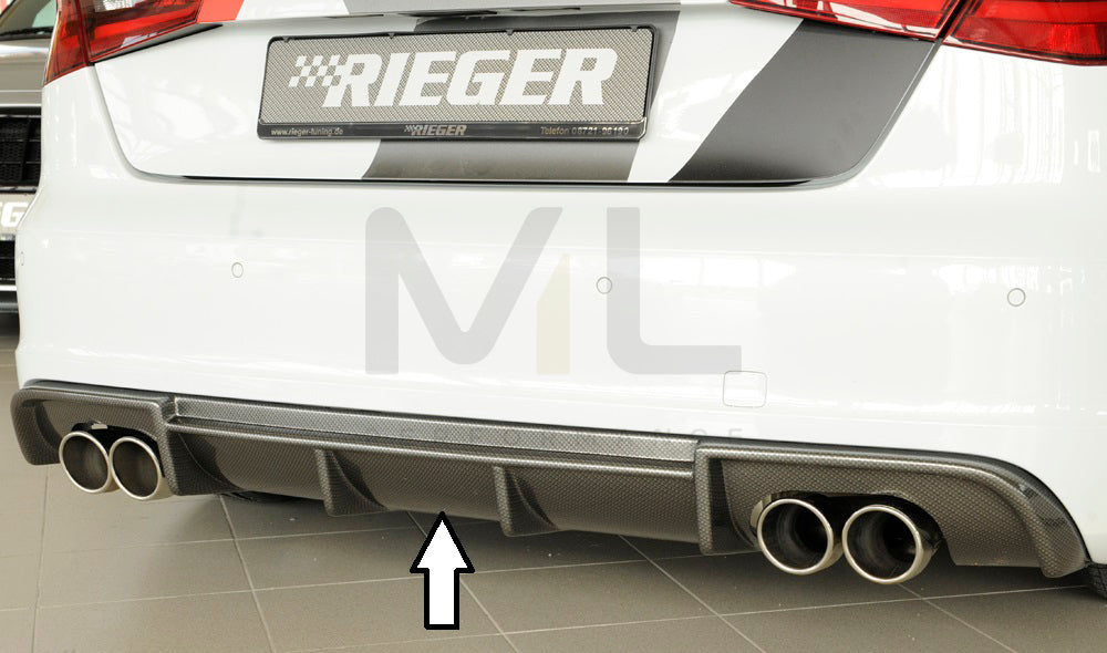 Rieger 00099372 Audi 8V S3 Rear Diffuser 1 | ML Performance EU Car Parts