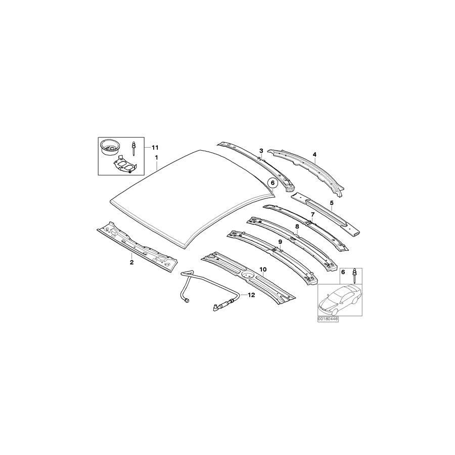 Genuine BMW 41327044873 E65 E66 Rear Window Frame Bottom Part (Inc. 740i, 745d & 745i) | ML Performance EU Car Parts