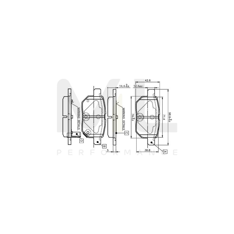 Bosch 0986Tb3071 Brake Pad Set Excl. Wear Warning Contact, With Accessories | ML Performance Car Parts