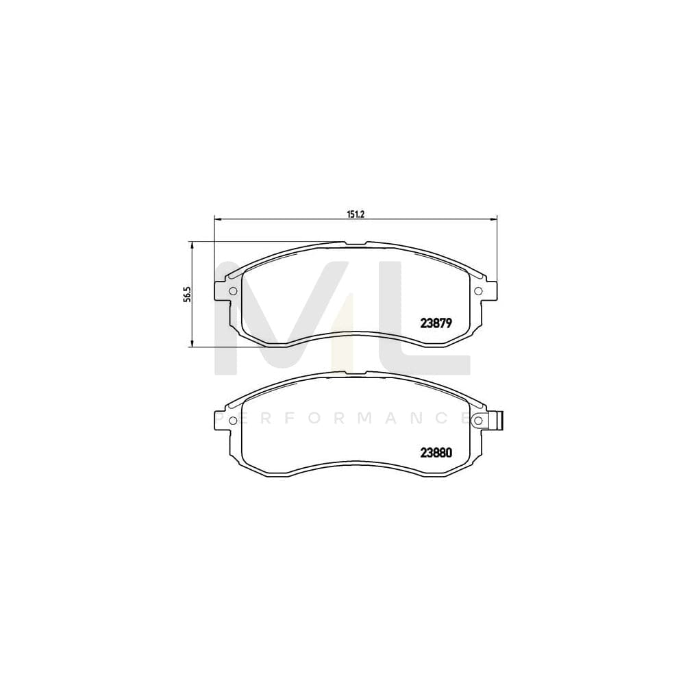 Brembo P 54 033 Brake Pad Set For Mitsubishi L200 Iii Pickup (K6) With Acoustic Wear Warning | ML Performance Car Parts