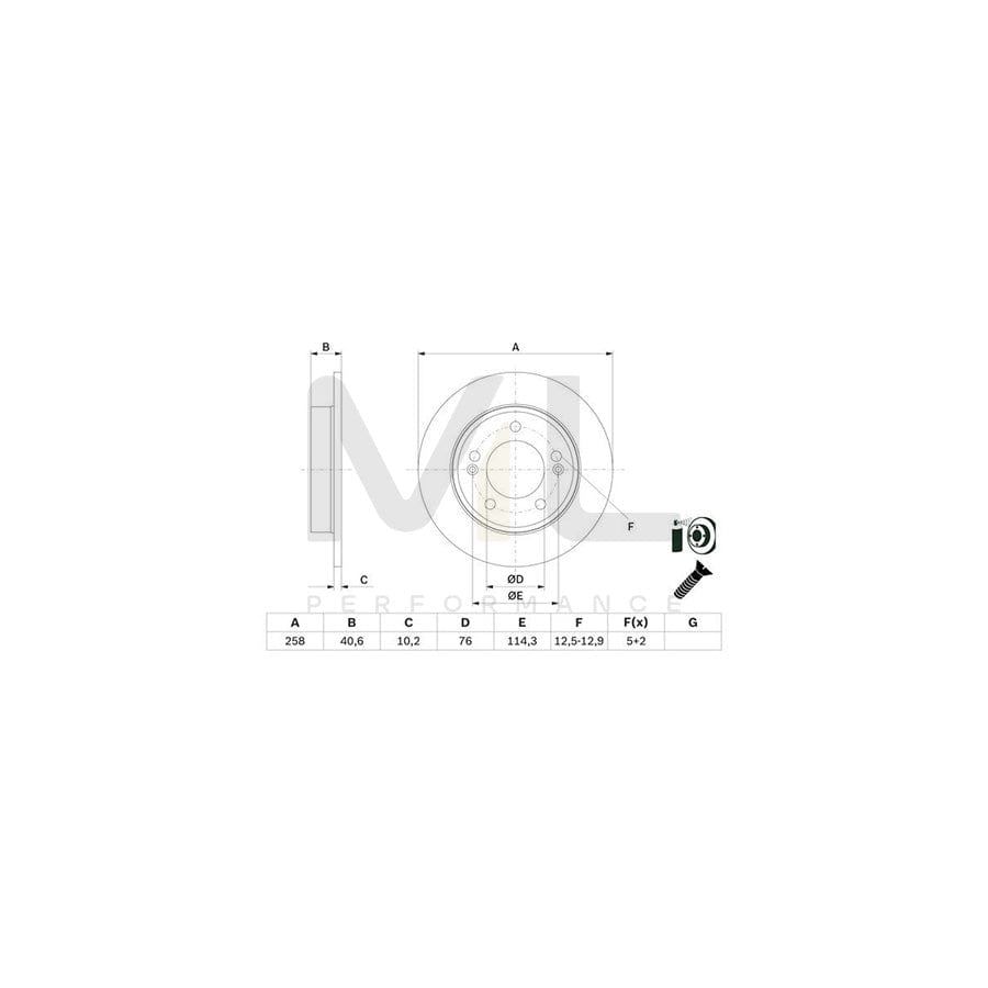 BOSCH 0 986 479 E68 Brake Disc Solid, Coated, with bolts/screws | ML Performance Car Parts