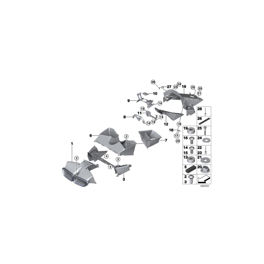 Genuine BMW 51748424967 BMW Exhaust-Air Duct, Upper LINKS/LH (Inc.  & M6 GT3) | ML Performance EU Car Parts