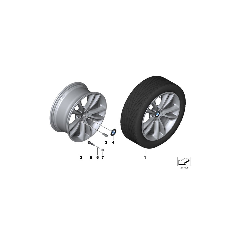 Genuine BMW 36116794691 F10 F13 Disc Wheel, Light Alloy, Reflex-Silber 9JX19 ET:44 (Inc. 640d, 530d & 640i) | ML Performance EU