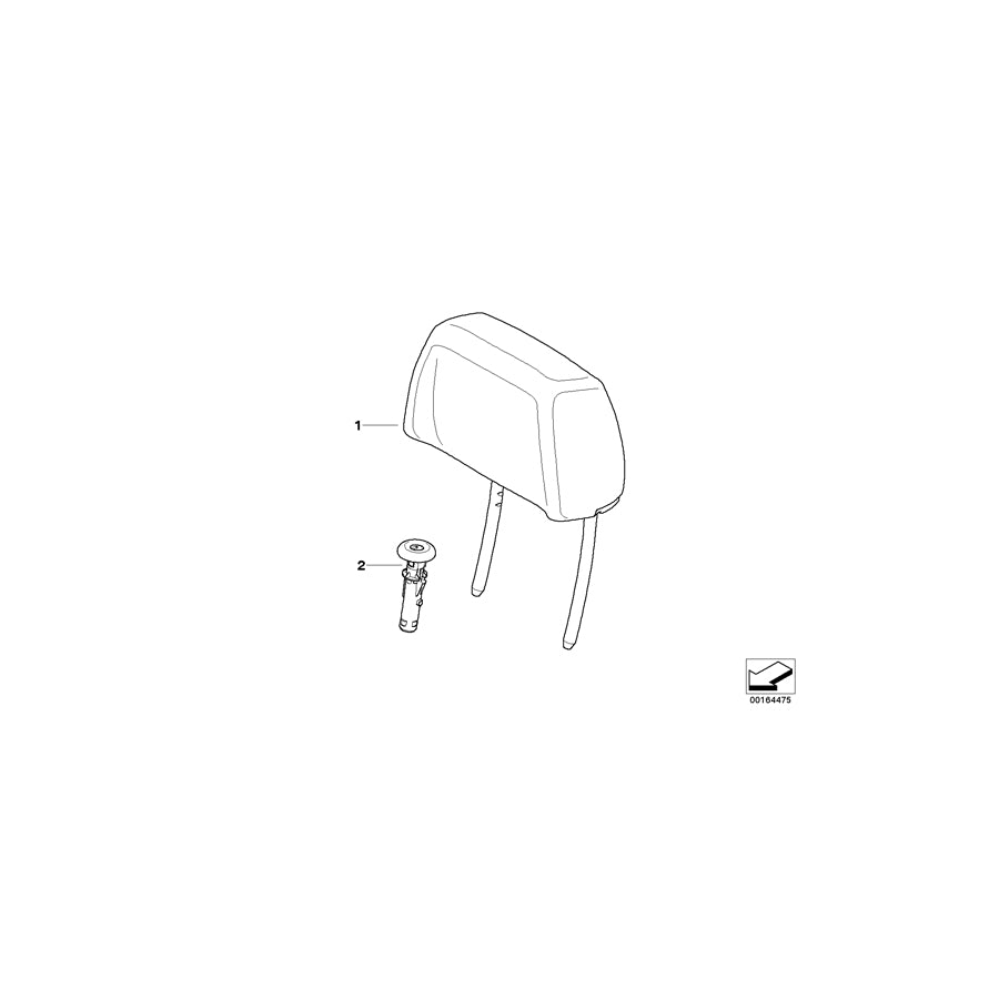 Genuine BMW 52107280358 E82 E88 Headrest Leather SCHWARZ (Inc. 128i & 135i) | ML Performance EU