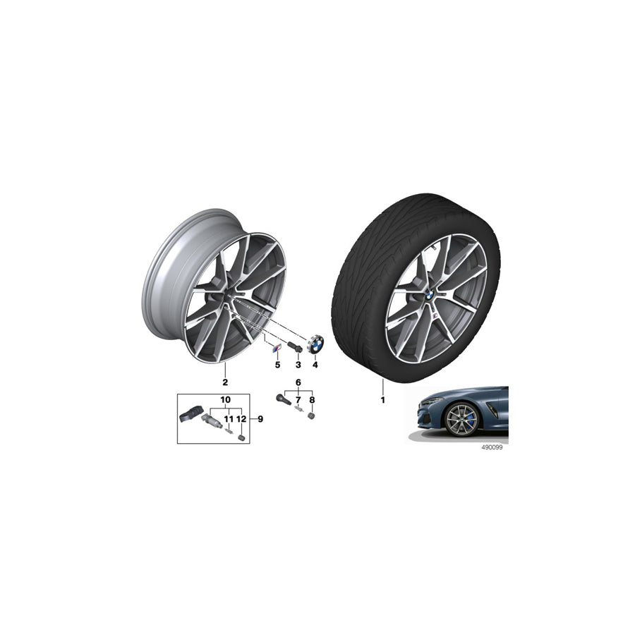 Genuine BMW 36118072023 G16 G14 G15 Disc Wheel Light Alloy Jet Bl.Sol.Paint 8JX20 ET:26 (Inc. 840dX, M850iX & 840i) | ML Performance EU