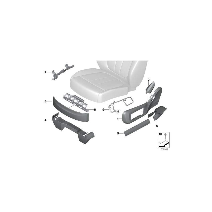 Genuine BMW 52208494744 G07 Cap Outer Right SCHWARZ (Inc. X7 40iX, X7 M50iX & X7 M50dX) | ML Performance EU Car Parts