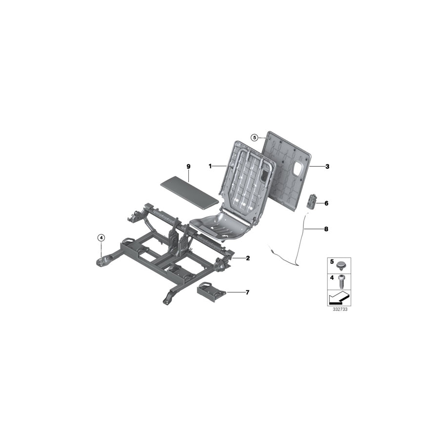Genuine BMW 52307354106 F15 Trim Backrest, Right CANBERRABEIGE (Inc. X5 M50dX, X5 25dX & X5 25d) | ML Performance EU Car Parts