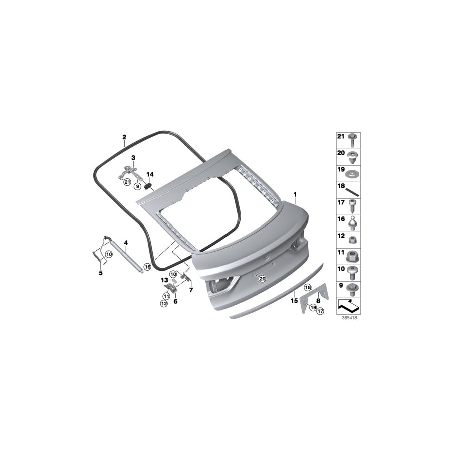 Genuine BMW 41007387532 Right Trunk Lid Hinge (Inc. X6 35iX, X6 50iX 4.0 & X6 M50dX) | ML Performance EU