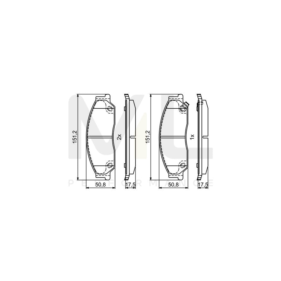Bosch 0986495402 Brake Pad Set With Anti-Squeak Plate, With Mounting Manual BP1775 | ML Performance Car Parts