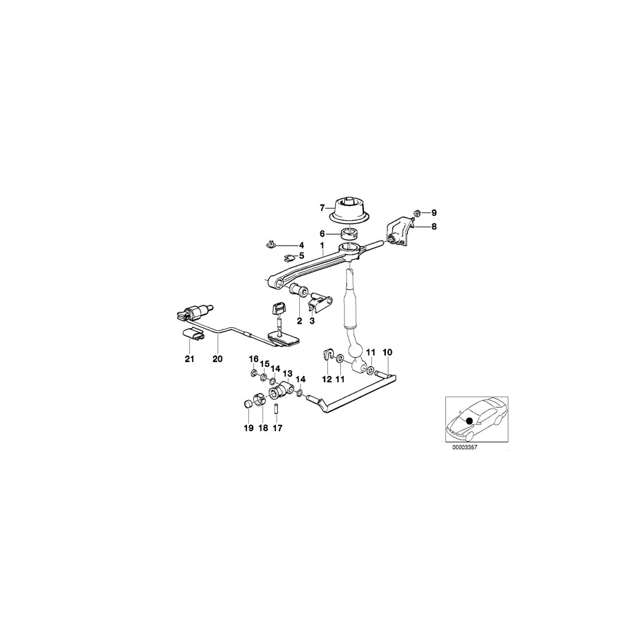 Genuine BMW 25111220806 E23 Selector Rod (Inc. 732i, 728i & 735i) | ML Performance EU Car Parts