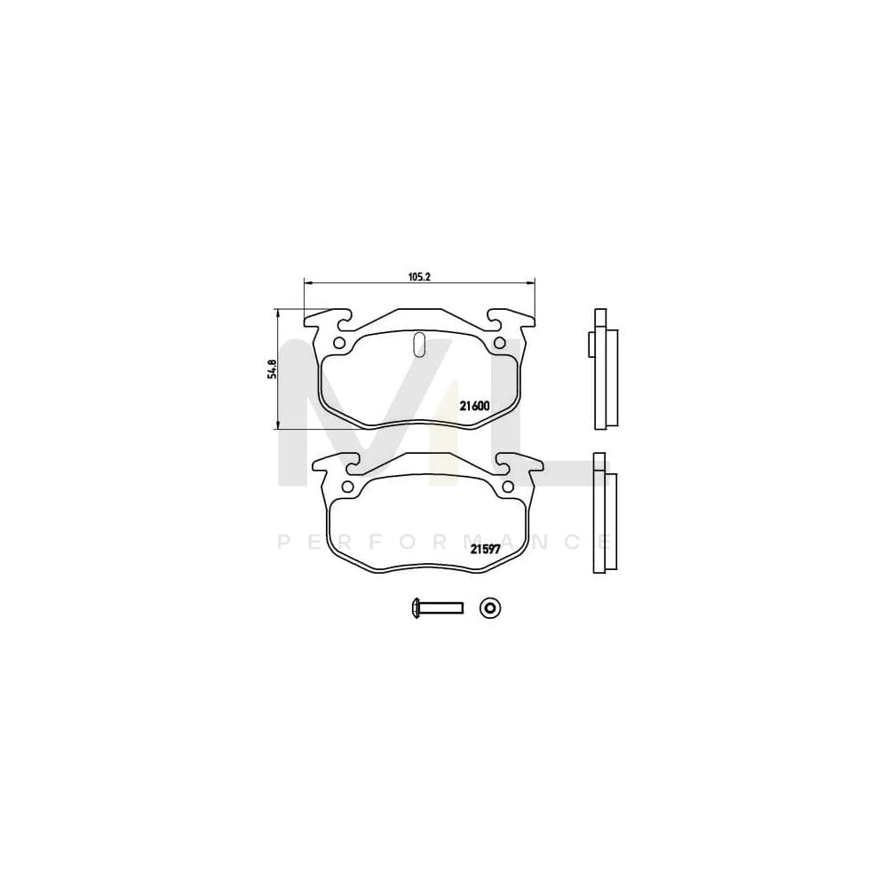 Brembo P 68 018 Brake Pad Set Prepared For Wear Indicator, With Brake Caliper Screws | ML Performance Car Parts