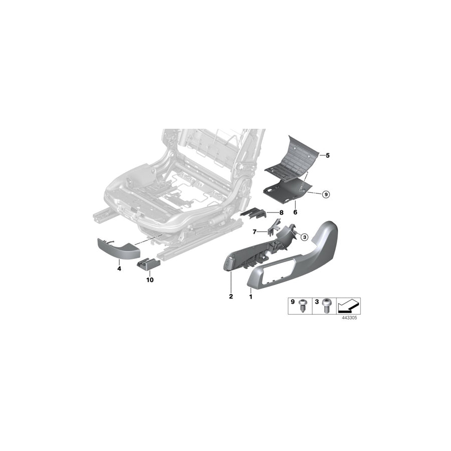 Genuine BMW 52107374317 F83 F33 Trim Cover, Rail, Outer Front Left SCHWARZ (Inc. 425d, 435dX & 428iX) | ML Performance EU