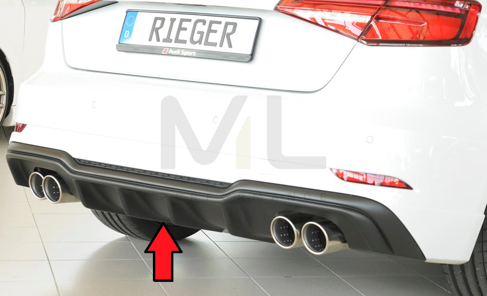 Rieger 00056822 Audi 8V A3 Rear Diffuser 1 | ML Performance EU Car Parts