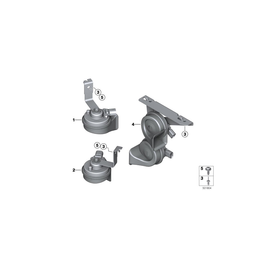 Genuine BMW 61338077468 F87 Horn, Low Pitch (Inc.  & M2 Competition) | ML Performance EU Car Parts