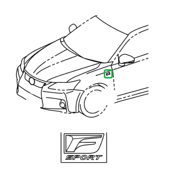 Genuine Lexus 75361-76010 CT Phase 1 O/S F-Sport Wing Badge