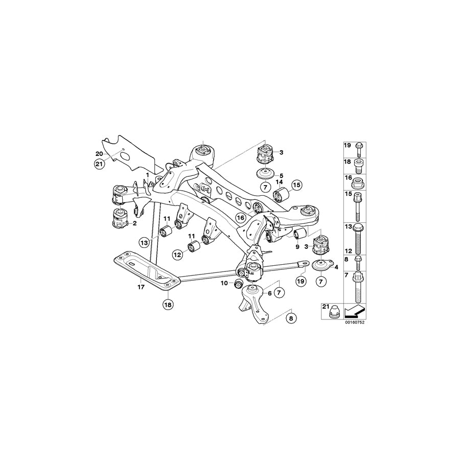 Genuine BMW 33316783714 E87 E92 E91 Rear Axle Carrier (Inc. 325d, 123d & 120d) | ML Performance EU Car Parts