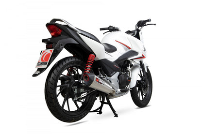 Scorpion RHA182SYSSEO Honda CB125 F Serket Taper Full System - Brushed Stainless Steel Sleeve | ML Performance EU EU