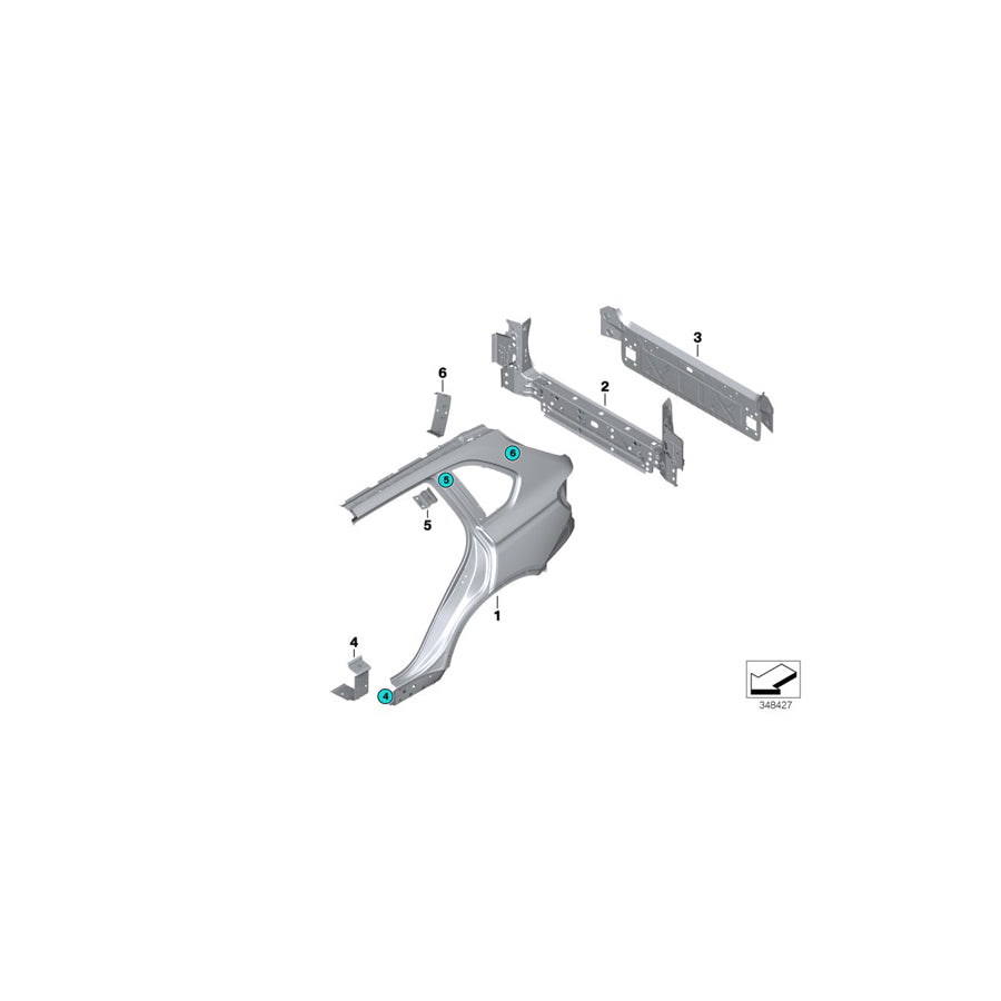 Genuine BMW 41217374417 Reinforcement Plate, D-Pillar, Left (Inc. X5 25d, X5 M & X5 35iX) | ML Performance EU