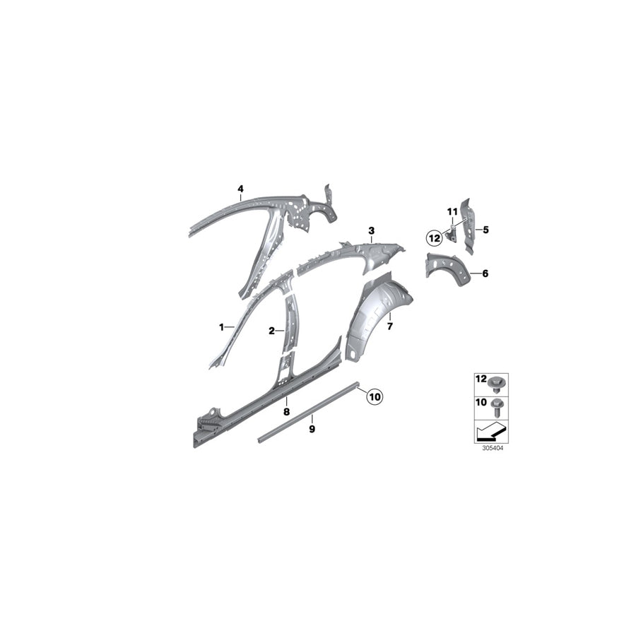 Genuine BMW 41217313104 F03 F02 Reinforcement, Bracket, Open Assist, Rt (Inc. 730d, 730dX & 740d) | ML Performance EU