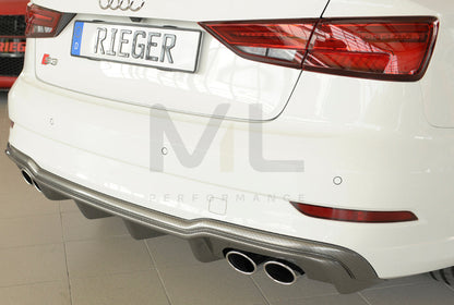 Rieger 00099615 Audi 8V S3 Rear Diffuser 3 | ML Performance EU Car Parts