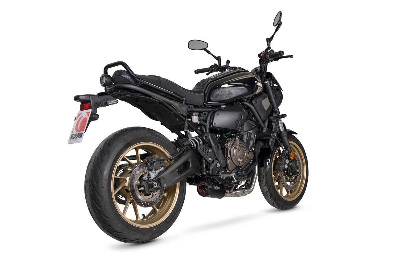 Scorpion PYA123SYSBCER Yamaha XSR 700 Red Power Full System - Black Ceramic Coated Sleeve | ML Performance EU EU