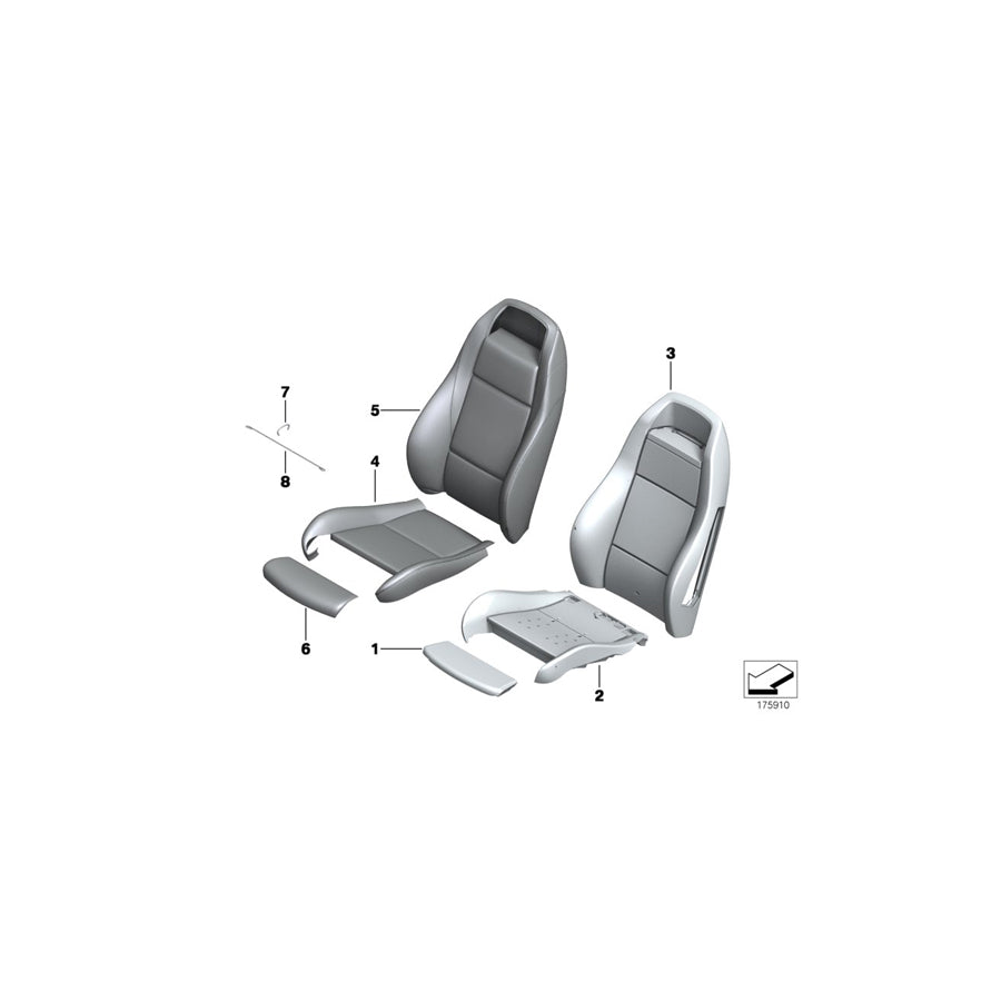 Genuine BMW 52107213946 E89 Sports Seat Cover Leather Right BEIGE (Inc. Z4 35i, Z4 18i & Z4 30i) | ML Performance EU Car Parts