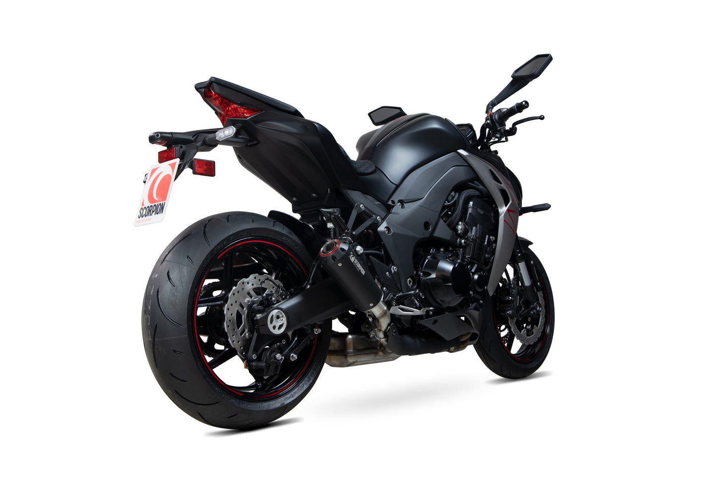 Scorpion PKA131BCER Kawasaki Z1000 Red Power Slip-On (Pair) - Black Ceramic Coated Sleeve | ML Performance EU EU