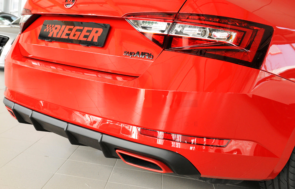 Rieger 00079043 Skoda 3T 3V Superb III Rear Diffuser 2 | ML Performance EU Car Parts