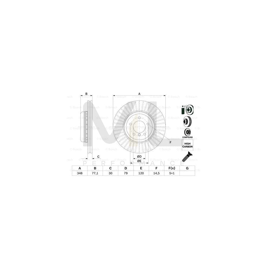 BOSCH 0 986 479 E14 Brake Disc Two-piece brake disc, Vented, Coated, High-carbon, with bolts/screws | ML Performance Car Parts