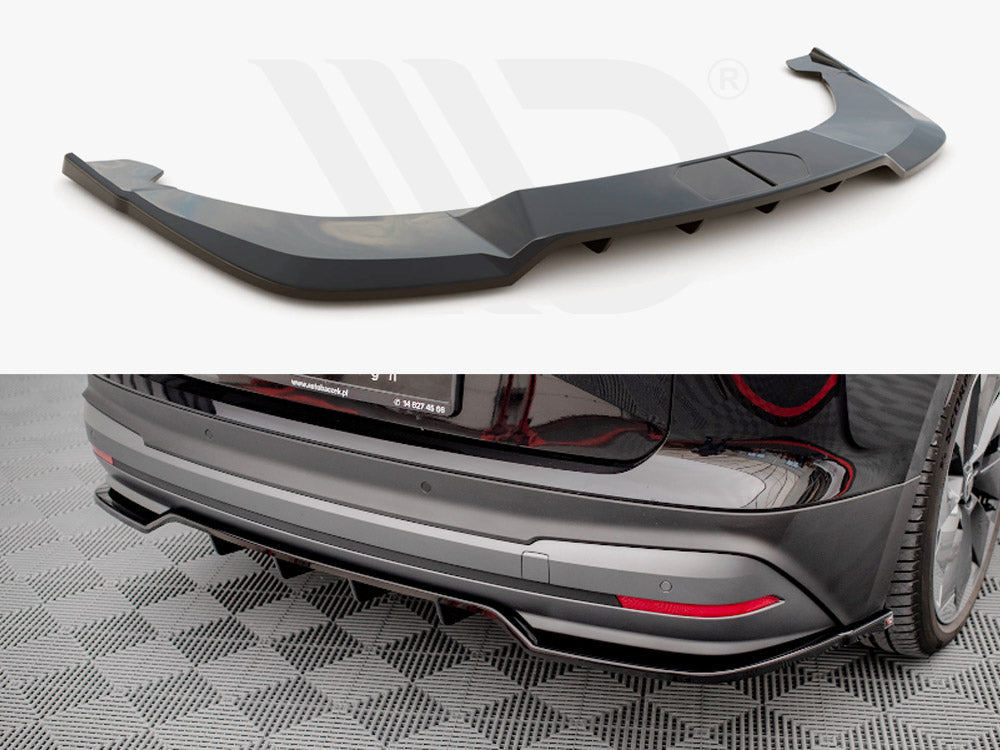 Maxton Design SK-EN-1-RD1T+RD2T Central Rear Splitter (vertical Bars) Skoda Enyaq IV (2020-) | ML Performance UK Car Parts