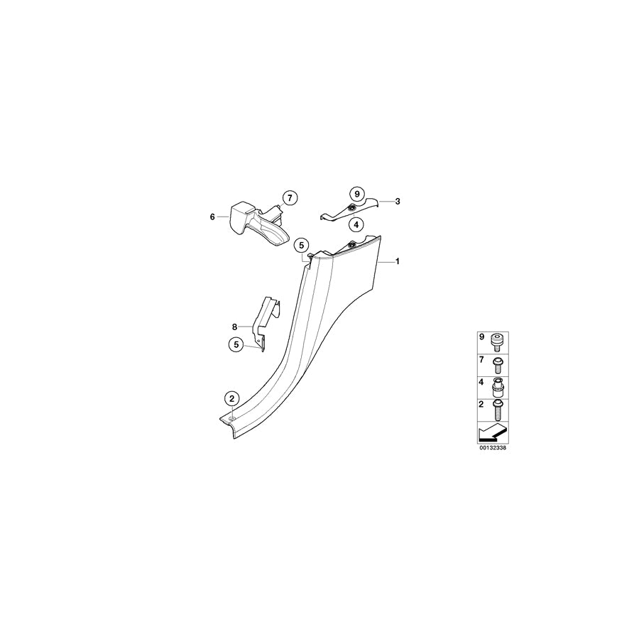 Genuine BMW 51437002498 E52 Lateral Trim Panel Leather Rear Right P1SW SCHWARZ (Inc. ALPINA V8 & Z8) | ML Performance EU Car Parts