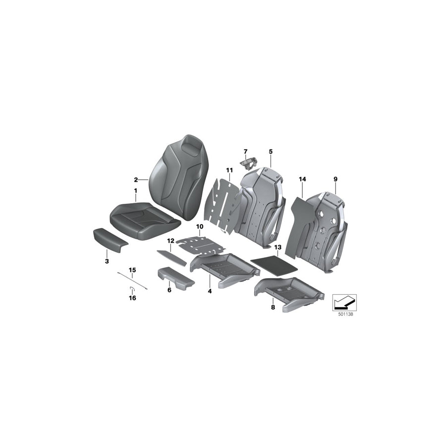 Genuine BMW 52108067219 F91 F93 F92 Sports Seat Cover Leather TARUMABRAUN (Inc. M8) | ML Performance EU