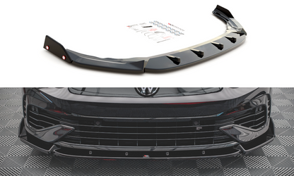 Maxton Design VW-GO-8-R-FD2T+FSF Front Splitter + Flaps V.2 Volkswagen Golf R MK8 | ML Performance UK Car Parts