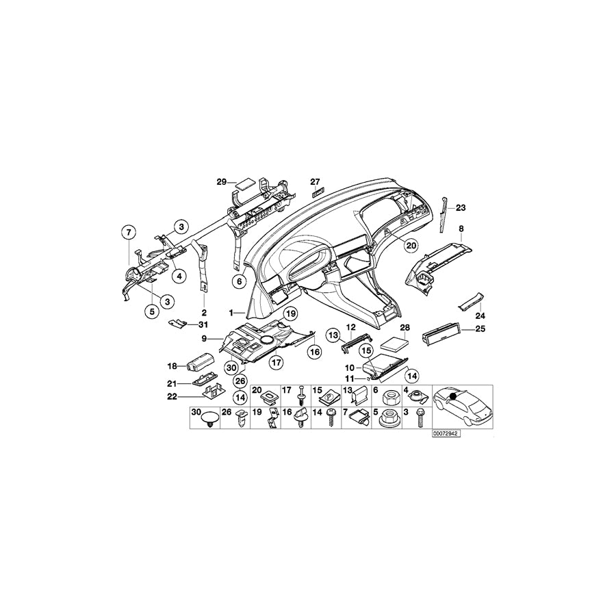 Genuine BMW 51457143215 E46 Trim Panel Dashboard (Inc. 325Ci, 330xi & 325xi) | ML Performance EU Car Parts