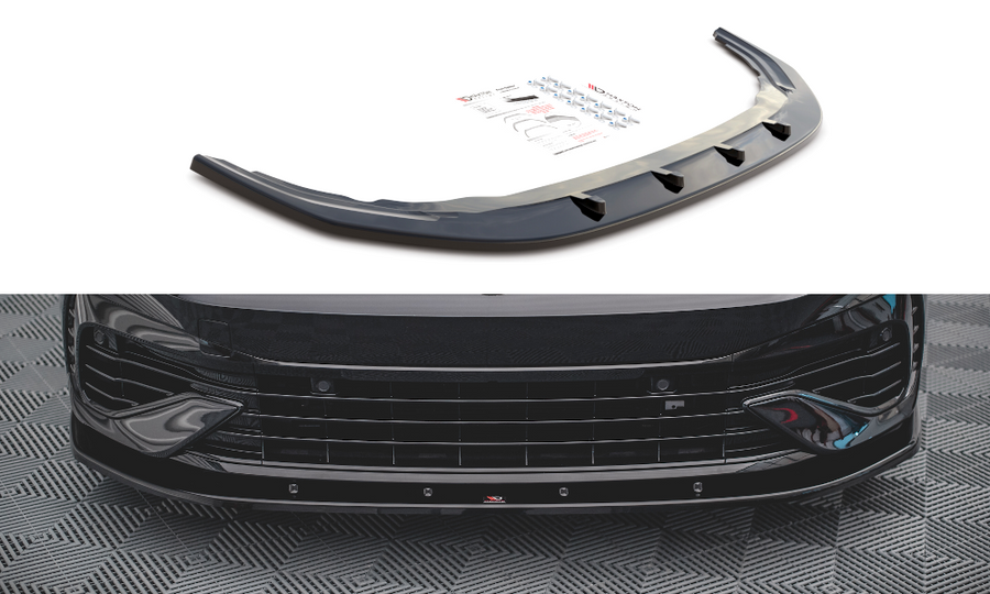 Maxton Design VW-GO-8-R-FD1T Front Splitter V.1 Volkswagen Golf R MK8 | ML Performance UK Car Parts