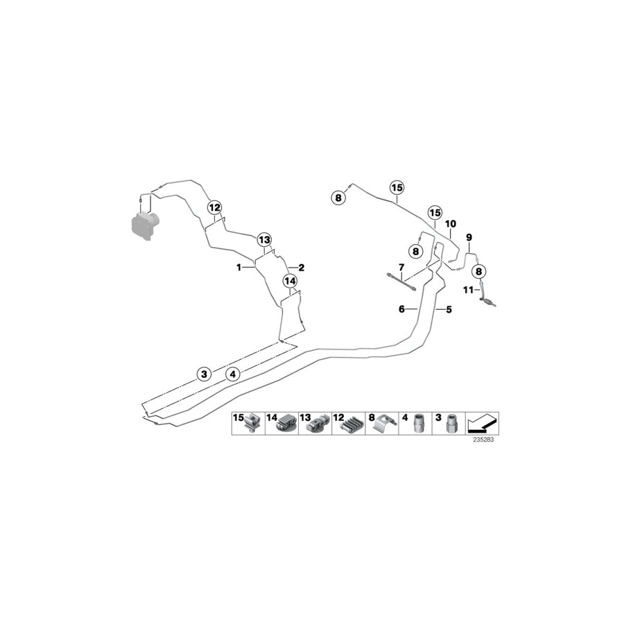Genuine BMW 34326768131 E90 E92 E91 Brake Pipe Bracket (Inc. X1 25dX, X1 20dX & 330i) | ML Performance EU Car Parts