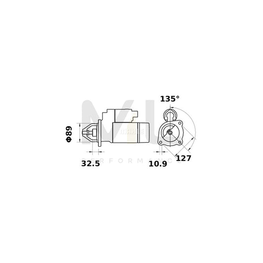 MAHLE ORIGINAL MS 215 Starter motor 12V 2,5kW, Teeth Quant.: 9 | ML Performance Car Parts